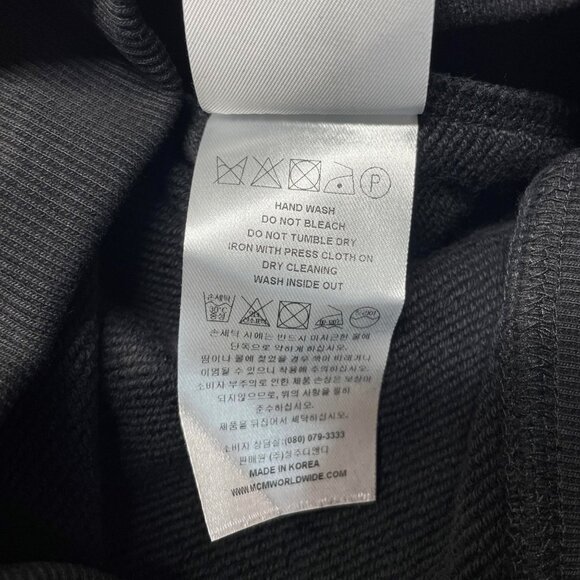 MCM Mens Classic Logo Black/Cognac Cotton Hoodie/Sweatshirt L - Picture 5 of 6